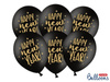 Balony 30cm, Happy New Year, Pastel Black (1 op. / 6 szt.)