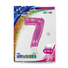 Folienballon Nummer 7, Holographie fuchsia rosa 102 cm Grabo