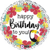 Foil Balloon - Happy birthday tropical round 46 cm