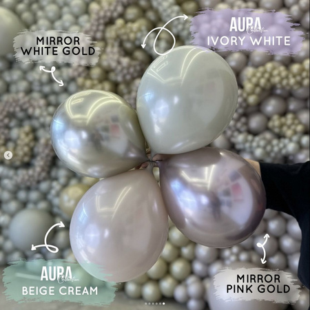 Latex Balloons Kalisan AURA Beige Cream, 60cm, 2 pcs.