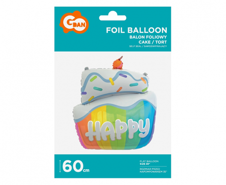 Foil balloon, Happy Birthday Cake 46 cm, Birthday