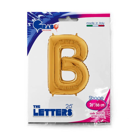 Foil balloon Letter B, 66cm, Gold