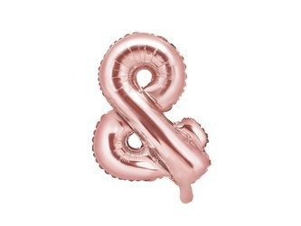 Foil balloon letter ampersand, 35cm, pink gold