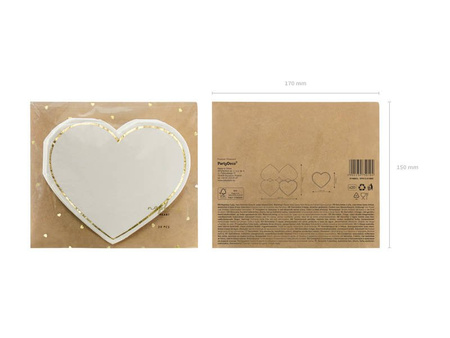 Heart napkins, 14.5x12.5cm 20 pcs