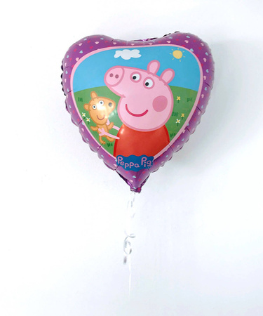 Folienballon Herz Peppa-Schwein, 46 cm Rosa, Grabo