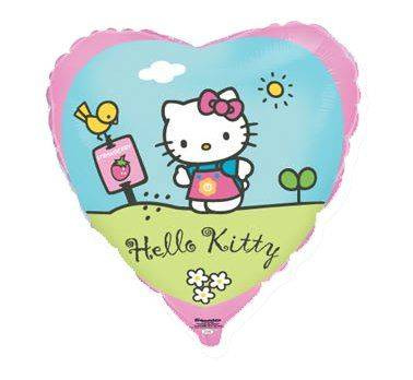 Foil balloon Heart Hello Kitty in the garden - 46 cm