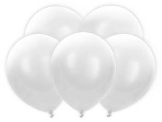 LED Glowing Balloons 30 cm, white, Pack of 5