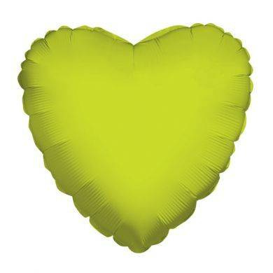 Foil balloon heart, lime, 46 cm