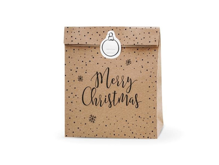 Frohe Weihnachten Geschenke, Kraft, 25x11x27cm (1 Pk. / 3 Stück)