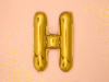 Foil balloon Letter H, 35cm, Gold