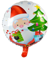 Balon foliowy Mikołaj, święta  45 cm biały