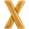 Foil balloon letter X, 66cm, gold