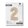 Folienballon Nummer 2, Satin Creme, 66 cm Grabo