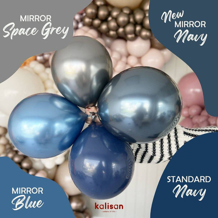 Balony lateksowe Mirror Navy, niebieski, 45 cm, 1 szt.