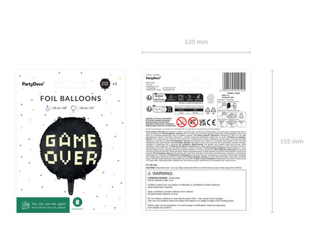 Foil balloon, Game Over, 46 cm