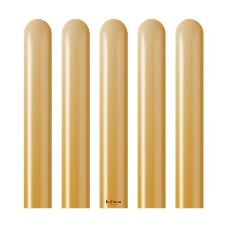 Latex Balloons Modelling 260 Mirror Gold, 115 cm, 50 pcs.