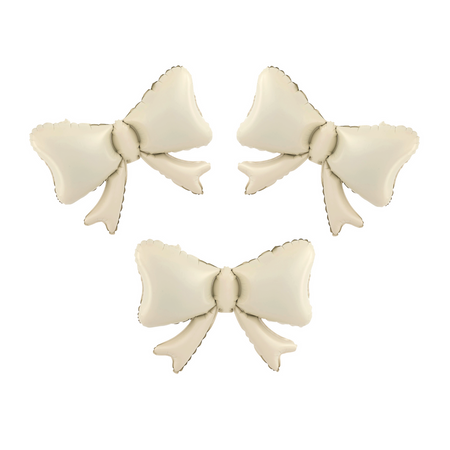 Folienballon Schleifen beige 55 x 42cm 3Stk