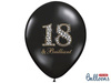 Latex balloons 18 birthday, Pastel Black 30cm, 6 pcs.