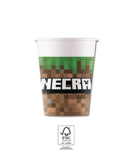 Minecraft paper cups 200 ml, 8 pcs.