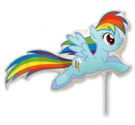 Folienballon Pony My Little Pony Rainbow Dash Blau 43cm
