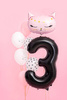 Folienballon Zahl 3 Schwarz, 86 cm