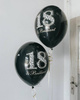 Latex balloons 18 birthday, Pastel Black 30cm, 6 pcs.