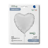 GraboFolienballon - Satin White Heart 46 cm, , verpackt