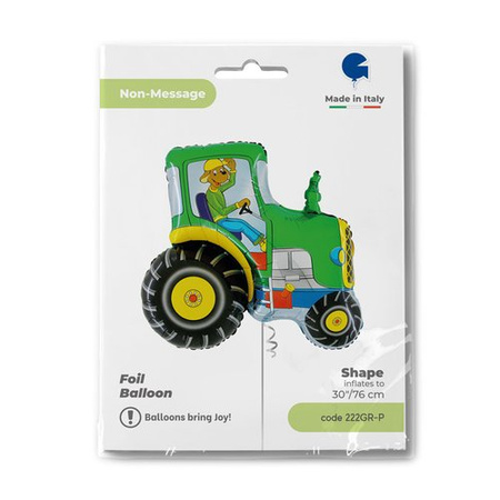Balon foliowy Traktor, Zielony, Farma, Grabo, 76 cm