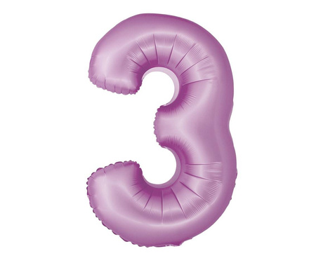 Folienballon Nummer 3 lila matt Smart, 76cm