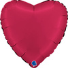 Foil balloon - red, cherry heart 46 cm, Satin Grabo