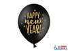 Balloons 30cm, Happy New Year, Black Pastel (1, Op. / 6 pcs.)