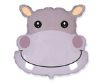 Foil Balloon Hippopotamus, Head, 55 cm