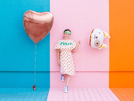 Foil balloon heart, 72x73cm, pink gold