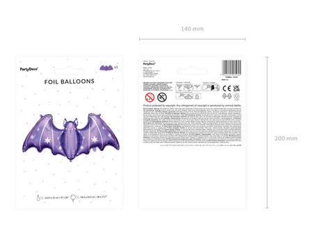 Foil balloon Bat, 119.5 x 51 cm