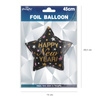 Folie Stern Ballon Happy New Year schwarz 45 cm