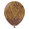 Balony lateksowe Safari Tiger Chocolate Brown, tygrys, brązowy, 30 cm, 25 szt.