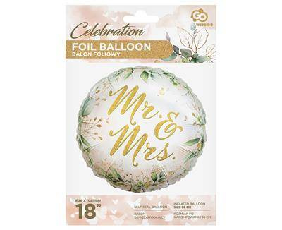 Foil balloon Round MR and MRS, 36cm