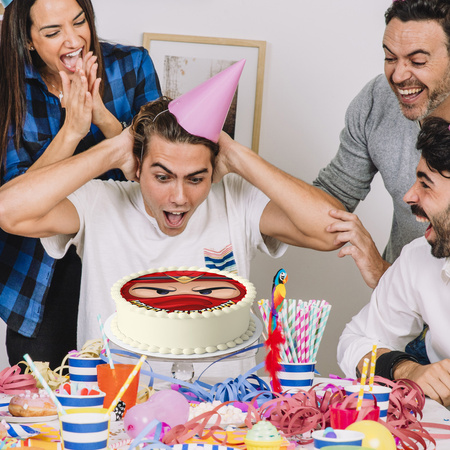 Opłatek na tort Ninja Czerwony okrągły 20 cm premium, wegański, bezglutenowy, wycięty