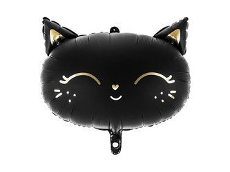 Foil balloon kitten, black, 48x36cm