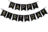 Geburtstagsgirlande Happy Birthday Schwarz, goldener Schriftzug, groß, 20cm