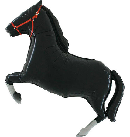 Foil balloon - Horse in gallop, black 56cm