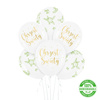 A set of latex balloons, Holy Baptism white and green 6 pcs.