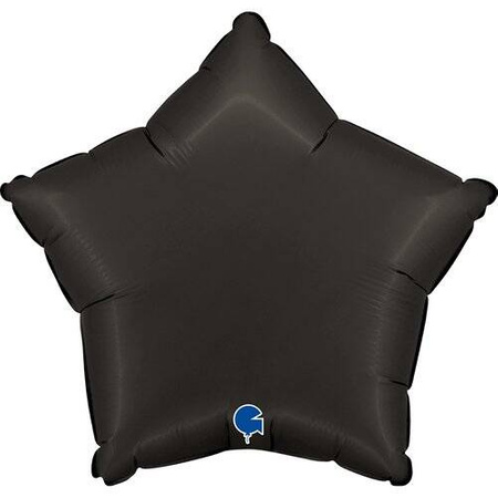 Balon Foliowy Gwiazda czarna Satin Mat 46cm, Grabo