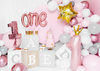 Foil balloon digit 1 with crown, bright pink, 90cm