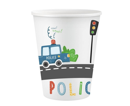 Paper cups Police, 6 pcs