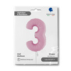 Foil Balloon Number 3 Pink Pastel Pink, 66 cm Grabo