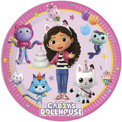 Paper plates Gabby's Dollhouse, 20 cm, 8 pcs