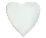 Folienballon weiß Herz, 45cm, Flexmetal