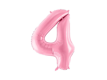 The number 4 Foil balloon, 86cm pink