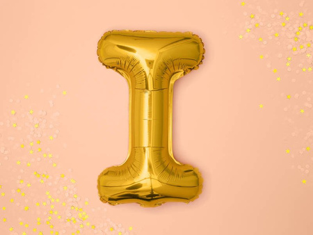 Foil balloon letter I, 35cm, gold